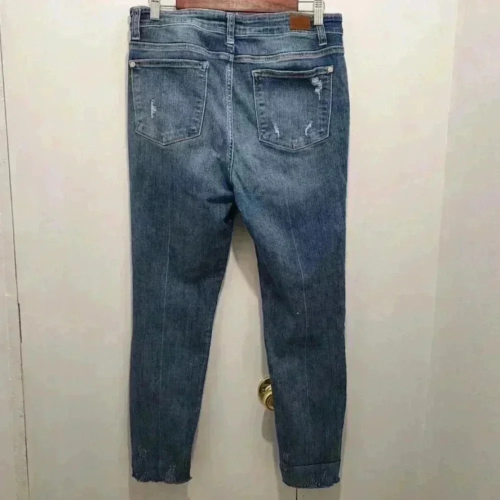 Judy Blue Distressed Skinny Fit Jeans Womens Size 13/31 - Picture 10 of 16